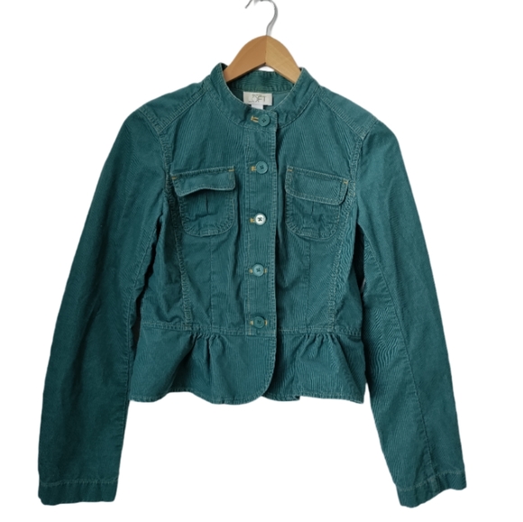 LOFT Jackets & Blazers - LOFT Corduroy Peplum Teal Jacket